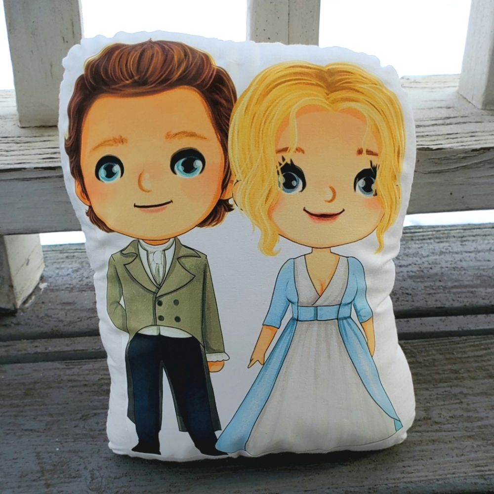 Jane Austen Pride and Prejudice Jane and Bingley Pillow Pal. New.
